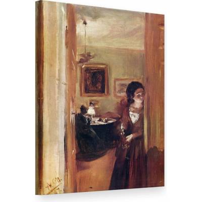 Obraz na plátne Adolf Menzel - Obývačka s umelcovou sestrou - 60x90 cm