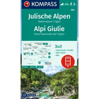 Julische Alpen, Julské Alpy, Triglav (Kompass - 064) - turistická mapa