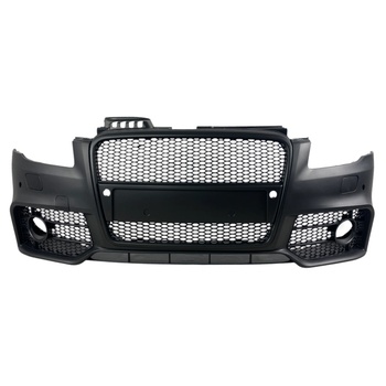 Предна броня за Audi A4 B7 8E (2004-2008) - S-Line Design с черна решетка с отвори за парктроник (BUMPA4PRSB)
