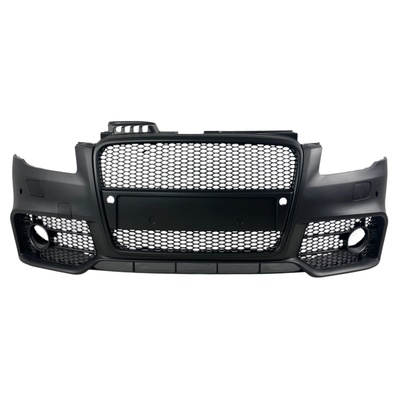 Предна броня за Audi A4 B7 8E (2004-2008) - S-Line Design с черна решетка с отвори за парктроник (BUMPA4PRSB)