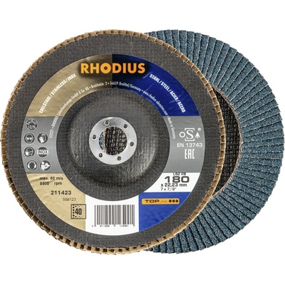 RHODIUS Lamelový brusný kotouč LSZ FB 180 x 22,23 TOPline 211423
