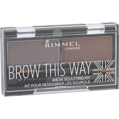 Rimmel London Brow This Way палитра за оформяне на вежди 2.4 g нюанс 002 Medium Brown