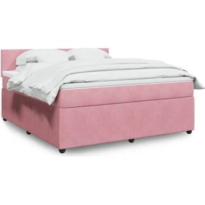 vidaXL 11461.3290105 Boxspring postel s matrací růžová samet