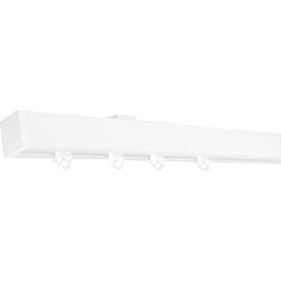 KovovégarnýžeCZ Kolejnice Cube bílá lesklá 251-300cm jezdec s háčkem