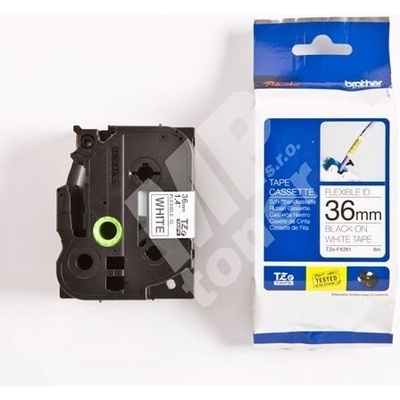 Páska do štítkovače Brother, TZE-FX261, 36mm, černý tisk/bílý podklad, flexibilní,originál