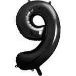 Party Deco Фолиев балон цифра, 86 см, черен - 9 (fb1m-9-010)