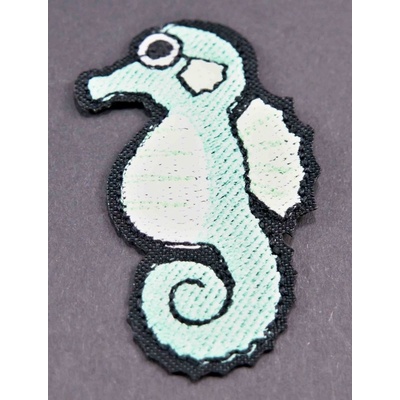 Nažehľovacia záplata - morský koník - rozmer 6 cm x 3,2 cm