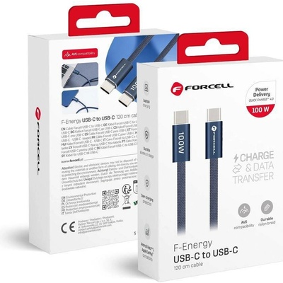 Forcell ACYH23 USB-C / USB-C 100W PD QC4.0 AVS 1,2m modrý