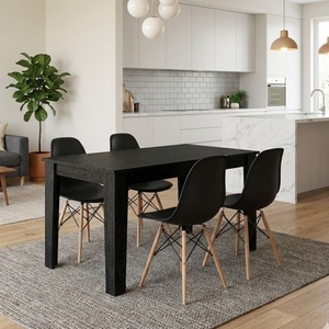 TopMebel Трапезен комплект 5 части Darlen - Nova TopMebel sencron в черен цвят - черен 125x72x74cm