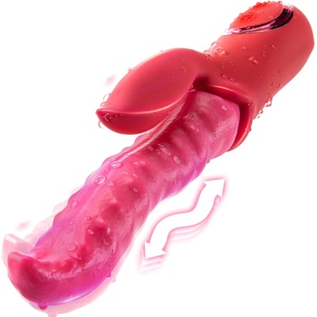 SuperLove Wriggling Tongue Powerful Dual Vibrator Red