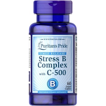Image 1 of Puritan's Pride Stress Vitamin B-Complex with Vitamin C-500 [60 капсули]
