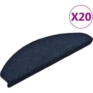 vidaXL Изтривалки за стълби, самозалепващи се, 20 бр. , 65x21x4 см, тъмносини, полукръгли, големи (3365653)