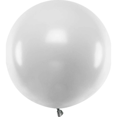 PartyDeco Balón latexový metalický stříbrný 60 cm