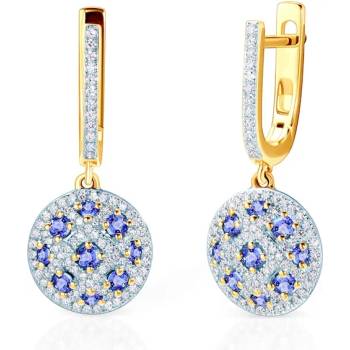 Image 1 of SAVICKI Обеци Savicki: двуцветно злато, танзанити, диаманти