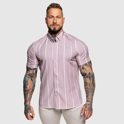 Iron Aesthetics strečová košeľa Short Stripe svetlofialová Fialová