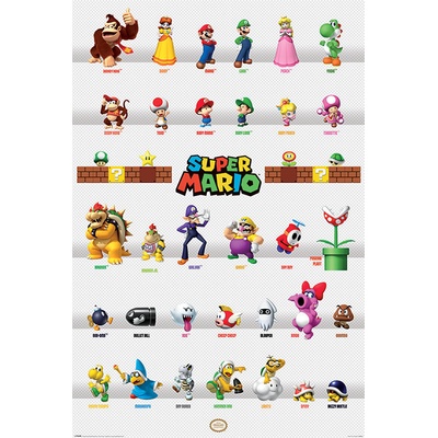 Plagát, Obraz - Super Mario - Character Parade, 61 × 91.5 cm