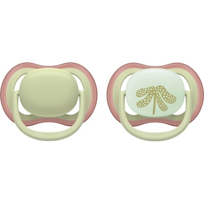 Philips Залъгалки Philips Avent - Ultra Air Night, 6-18 м, 2 броя, ден/нощ, неутрални (SCF087/18)