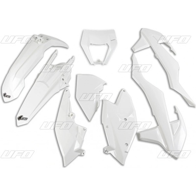 UFO kompletní sada plastů KTM EXC/EXC-F TPI 17-19 s krytem světla barva bílá (KT523E047)
