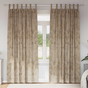 Pure Line Home Кадифени завеси в цвят таупе с текстилни гайки (уши), 2 бр. , 140 x 225 см