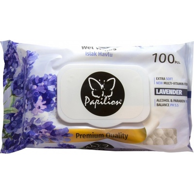 Papilion vlhčené ubrousky s vůní levandule 100 ks