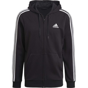 Adidas Суичър Adidas Men's French Terry 3-Stripe Full-Zip Hoodie - Black