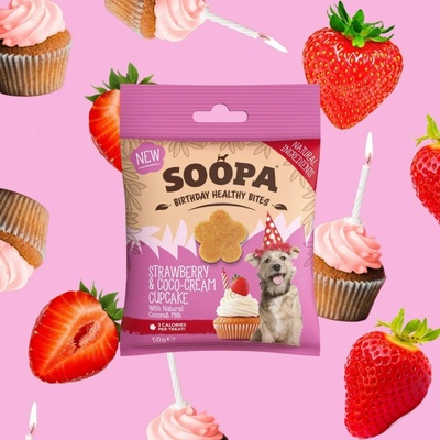 SOOPA Zdravé maškrty cupcake s jahodami a kokosom 50 g 50 g