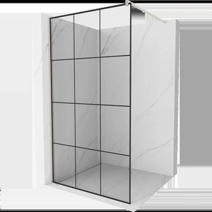Mexen Kioto душова стена Walk-in 120 x 200 cm, черна решетка 8 мм, четкан никел (800-120-101-97-77)
