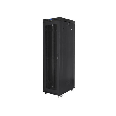 Lanberg стелажен шкаф 19" свободно стоящ 47U/800x1000 (плосък пакет) с мрежеста врата LCD черен v2 (FF01-8047-23BL)