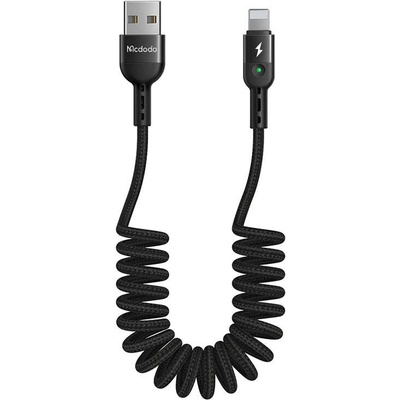 Mcdodo CA-6410 USB na Lightning, Mcdodo CA-6410, pružinový, 1,8m, černý