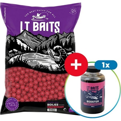 10kg Boilies LT Baits Extreme Strawberry - Jahoda 20mm + Booster Zdarma – Sleviste.cz