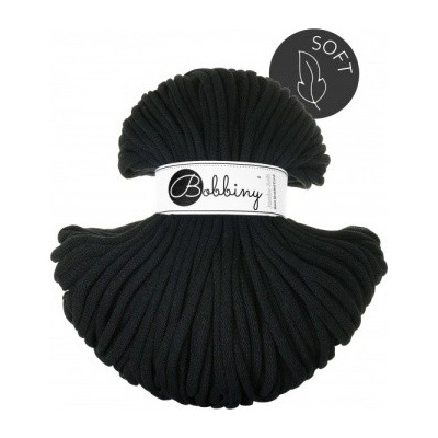 Bobbiny bavlnená šnúra JUMBO Soft 8mm Black