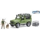 Bruder 2587 Land Rover Defender figurka myslivce a psa
