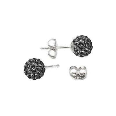 Nubis stříbrné kuličky Crystals from Swarovski Black Diamond SWAG06-BD