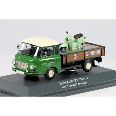 Schuco Barkas B1000 1965 + Motorka Simson 1:43