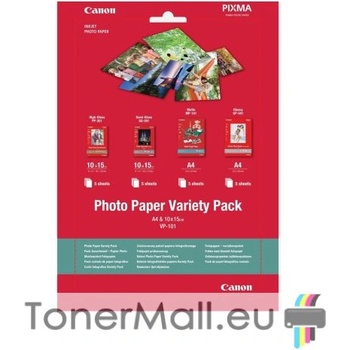 Canon Фотохартия Canon Photo Paper Variety Pack VP-101, A4 + 10x15cm, 20 sheets, 0775B079AA
