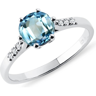 Klenota Zlatý prsteň s topásom a diamantmi k0415062