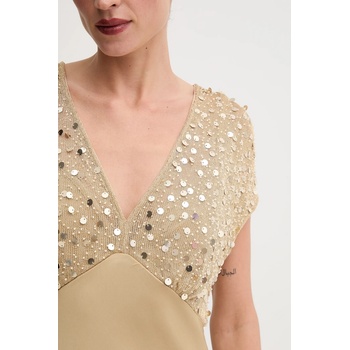 Never Fully Dressed Рокля Never Fully Dressed в златисто дълга разкроена NFDDR2230 (NFDDR2230)