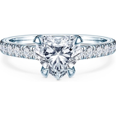 SAVICKI Годежен пръстен Share Your Love: бяло злато, лабораторни диаманти с шлифовка "сърце