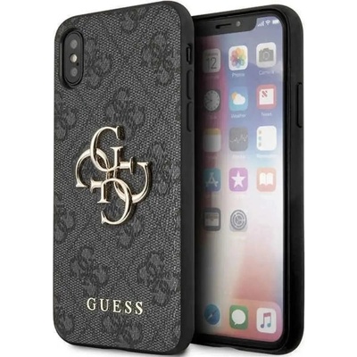 GUESS Калъф Guess 4G с голямо метално лого за iPhone X/XS - сив (3666339118914)