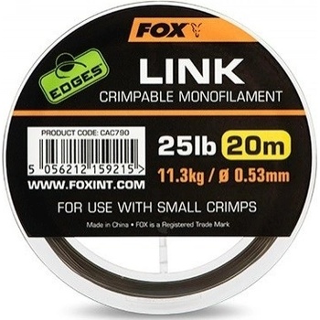 Fox Edges Link Trans Khaki Mono 20 m 0,53 mm