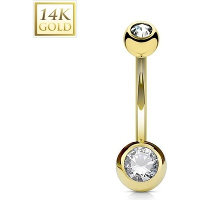 Šperky4U zlatý piercing do pupíku banánek velký ZL01091C-YG