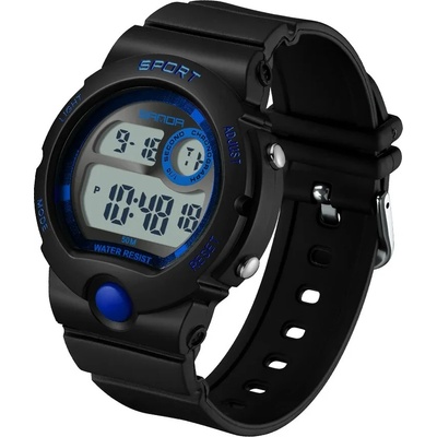 SANDA Детски часовник Sanda Sport V2, Черен / Син (SANDA-6035-KIDS-BLACK-BLUE)