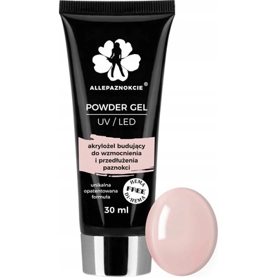 Allepaznokcie akrylożel rro modeláž nehtů Powder gel Nude 30 ml