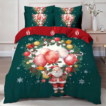 EmonaMall Двулицево коледно спално бельо (реално изображение) EmonaMall, 6 части - Модел S17118 (S17118-6666d5)