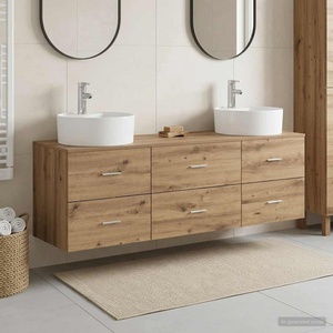 vidaXL Комплект шкафове за баня 3 бр. Дъб артизан 161, 5 x 44, 5 x 82 см (3405874)