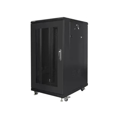 Lanberg Комуникационен шкаф, Lanberg rack cabinet 19" free-standing 22U/600x800 (flat pack) with mesh door black (FF01-6822-23B)