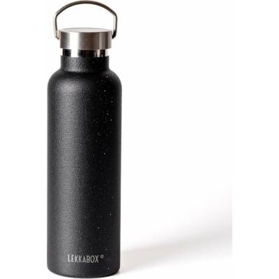 Lekkabox Třpytivá nerezová termo láhev černá 600 ml