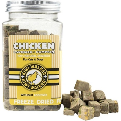 KIWI WALKER Pochoutka mrazem sušené kuře, špenát, dýně 100 g