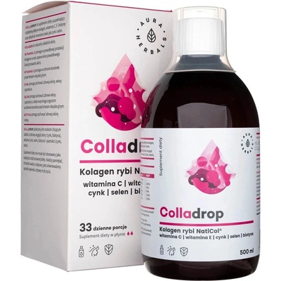 Aura Herbals Colladrop Kolagen NatiCol + vit.C,E zinok selén biotín 500 ml