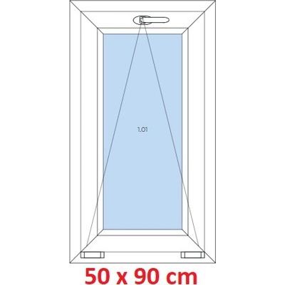 Soft Plastové okno 500 x 900 mm sklopné Bílá